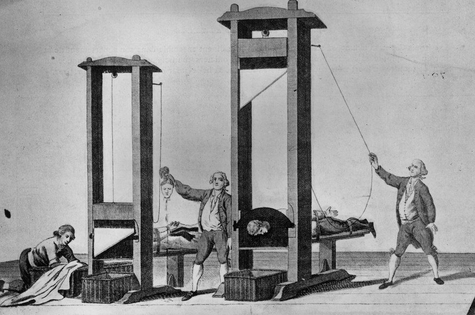 French revolutionary portrait of the guillotine