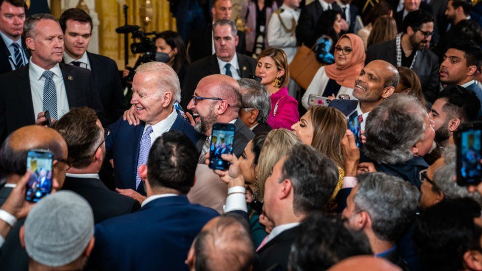 US President Joe Biden at a White House reception in 2023.