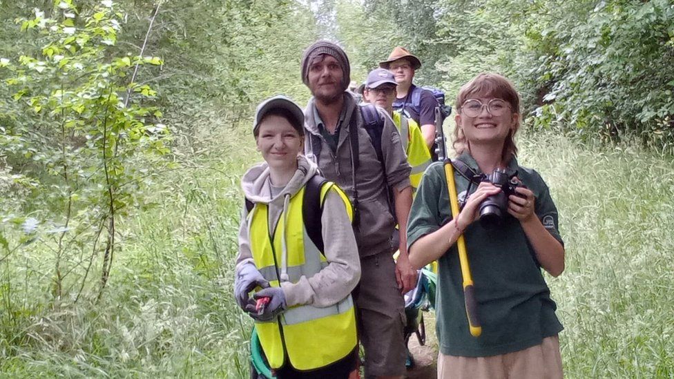 Group on a path in a nature reserve