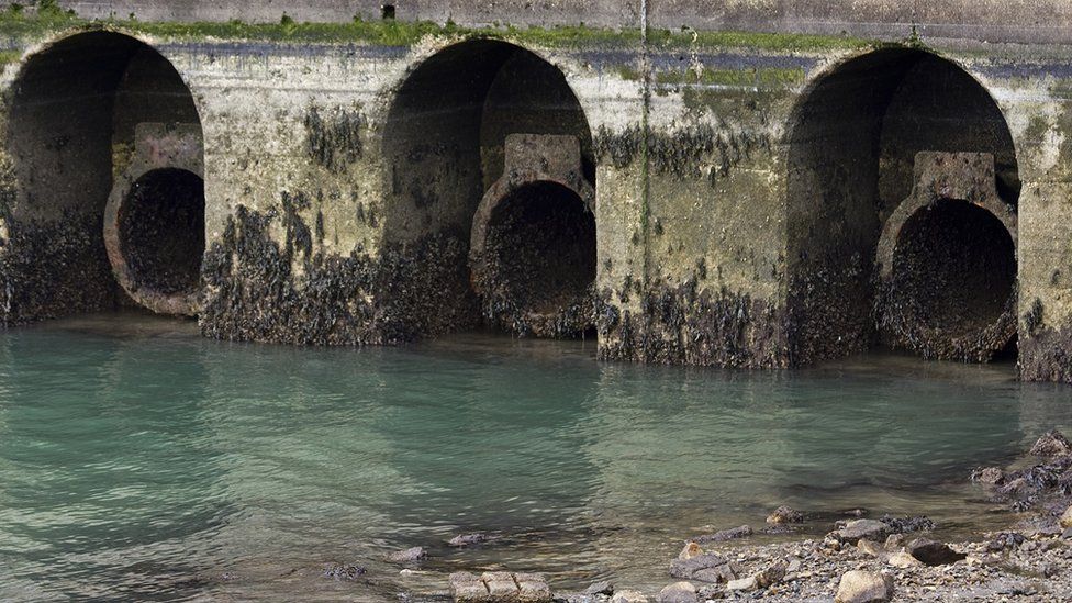 Канализационные трубы в море