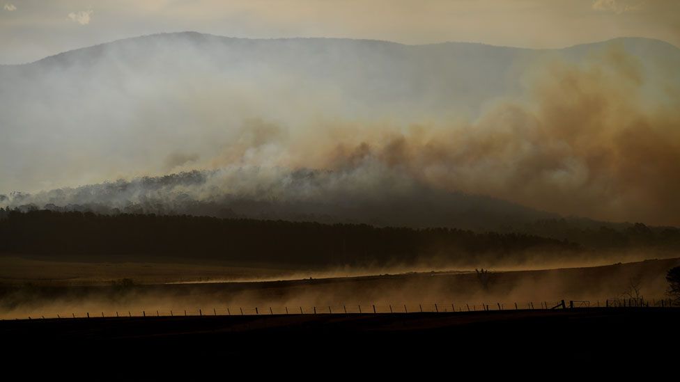 Fires near Canberra, Australia