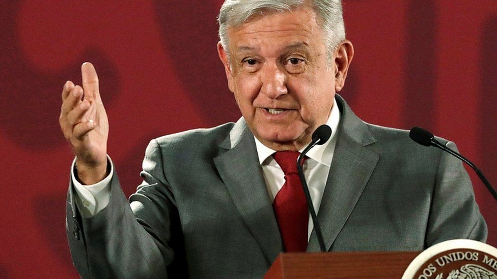 Mexico's President Andres Manuel Lopez Obrador speaks to a news conference at the National Palace in Mexico City, Mexico, May 31, 2019