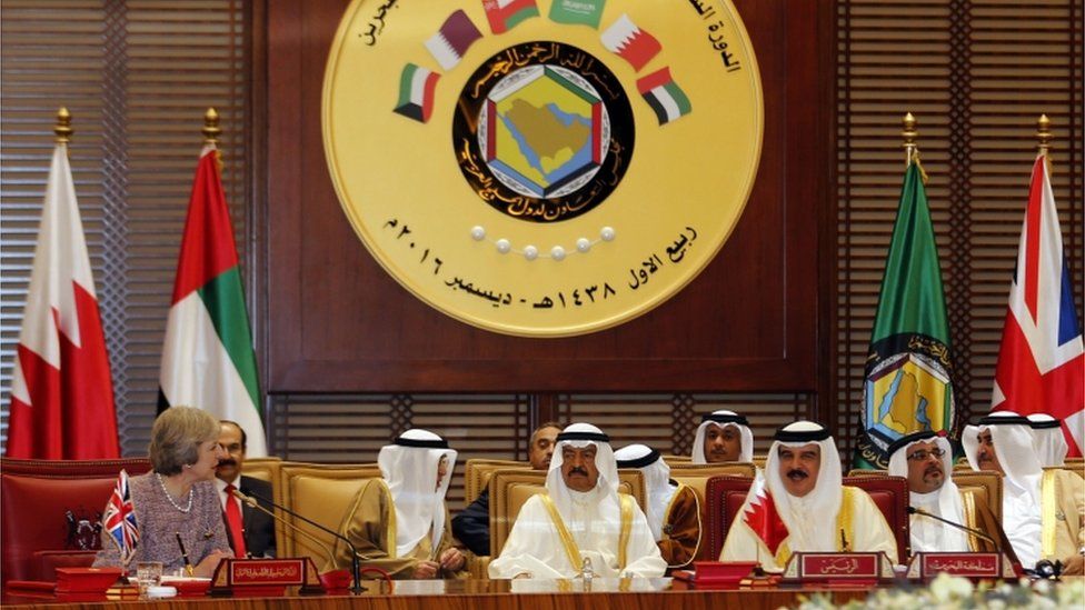 Theresa May attends a Gulf Cooperation Council (GCC) summit