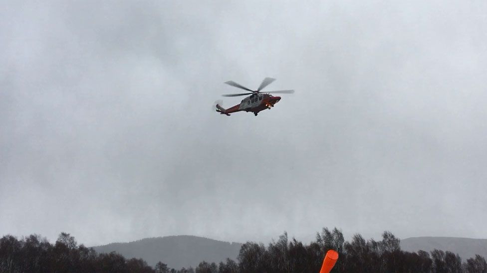 Coastguard helicopter involved in rescue effort