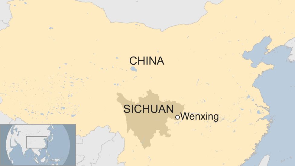 Map showing Wenxing in Sichuan in China