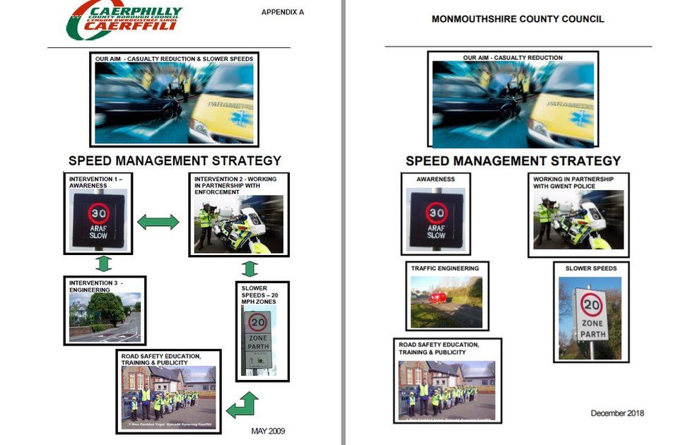Road safety strategies of Caerphilly and Monmouthshire councils