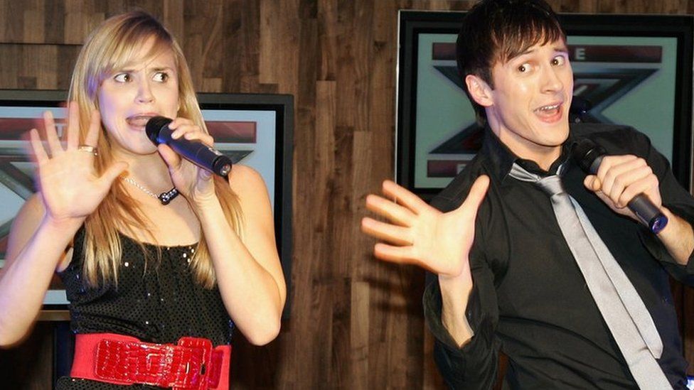 Sarah and Sean Smith of the group 'Same Difference' perform during the X Factor Finals Photocall in 2007