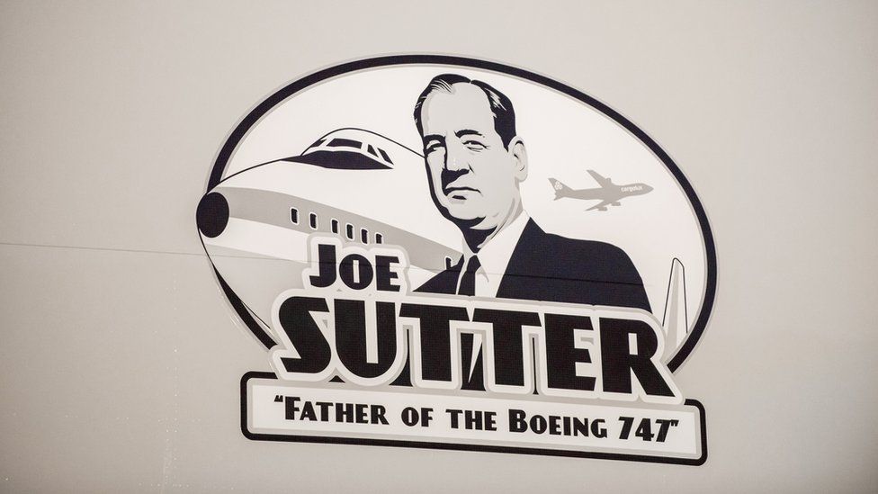 A decal of the “Father of the Boeing 747”, Joe Sutter
