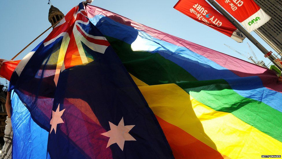 Rainbow Australian flag: Australian flag gay pride