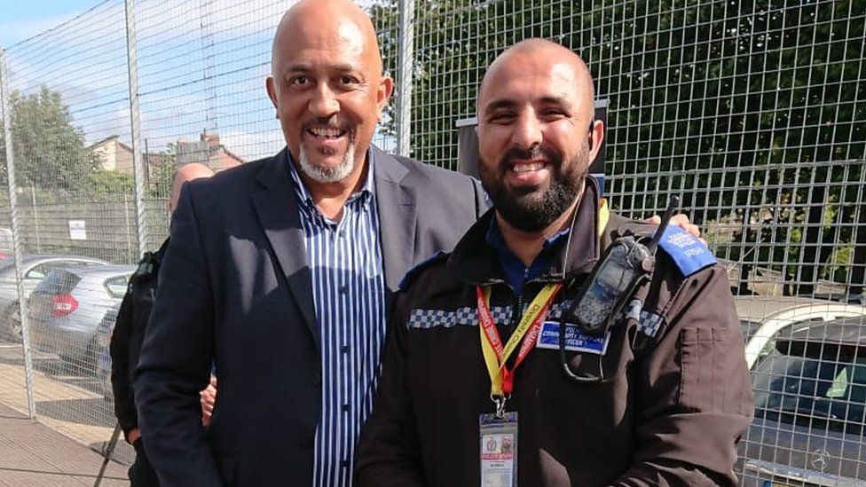 Group chairman Desmond Brown with a PCSO