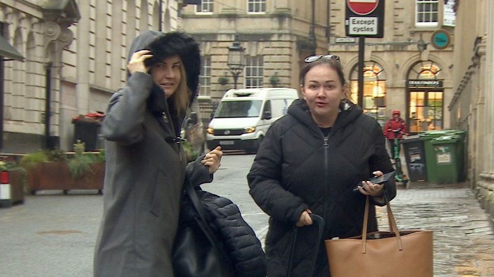 Jankowski (left) Grzybowska (right) were pictured arriving outside Bristol Crown Court earlier today