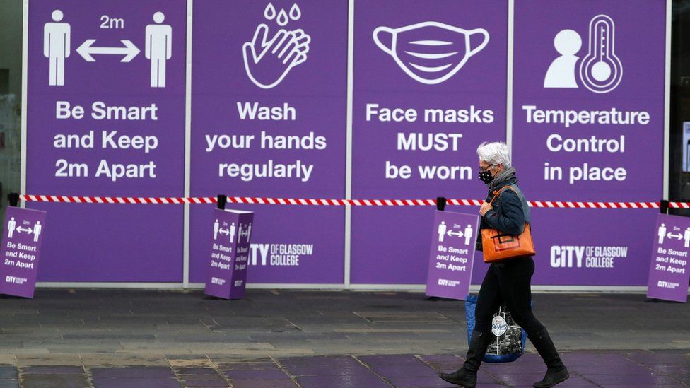 Woman walking in Glasgow
