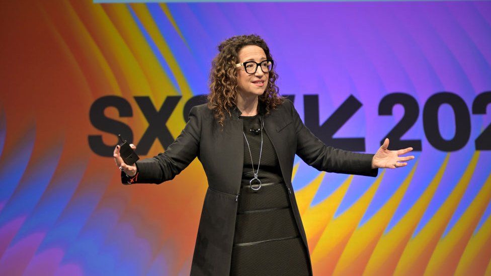 Amy Webb during her keynote presentation at SXSW