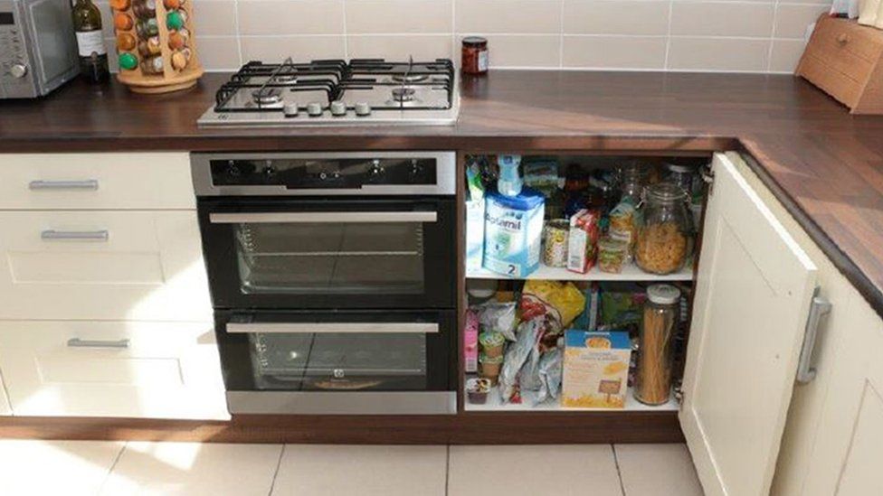 Kitchen and cupboard where Emile Cilliers opened the gas valve