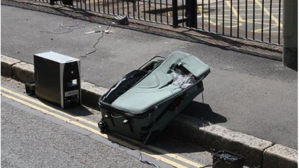 Exeter evacuation caused by dumped suitcases BBC News