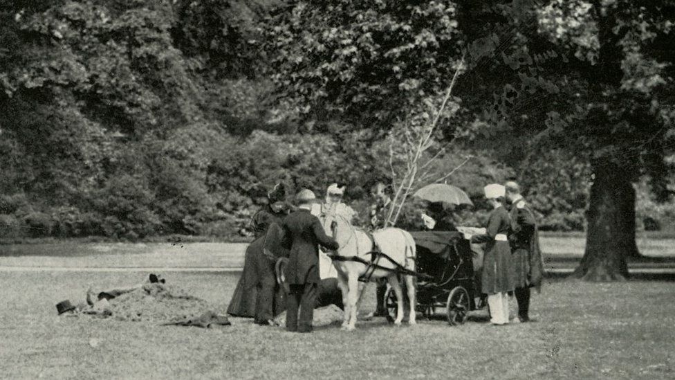 Her Majesty Planting a Tree in the Grounds of Buckingham Palace as a Memorial of the Jubilee, June 28, 1897