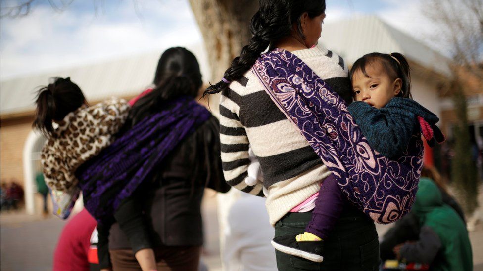 Migrants from Central America, sent back to Mexico to wait for their asylum court hearing