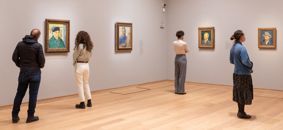 Members of the public visit the Van Gogh exhibition at the Courtauld gallery