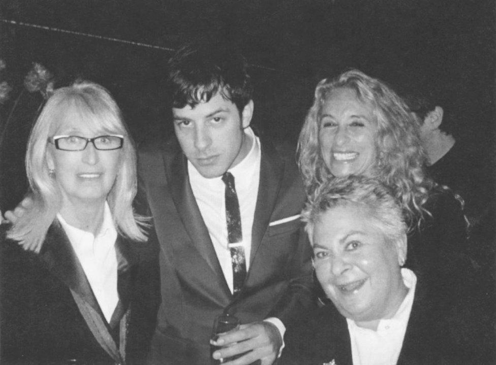 Charone (right) alongside her business partner Moira Belloas (left) and one of their clients, superstar DJ/producer Mark Ronson and his mum at the Brit Awards