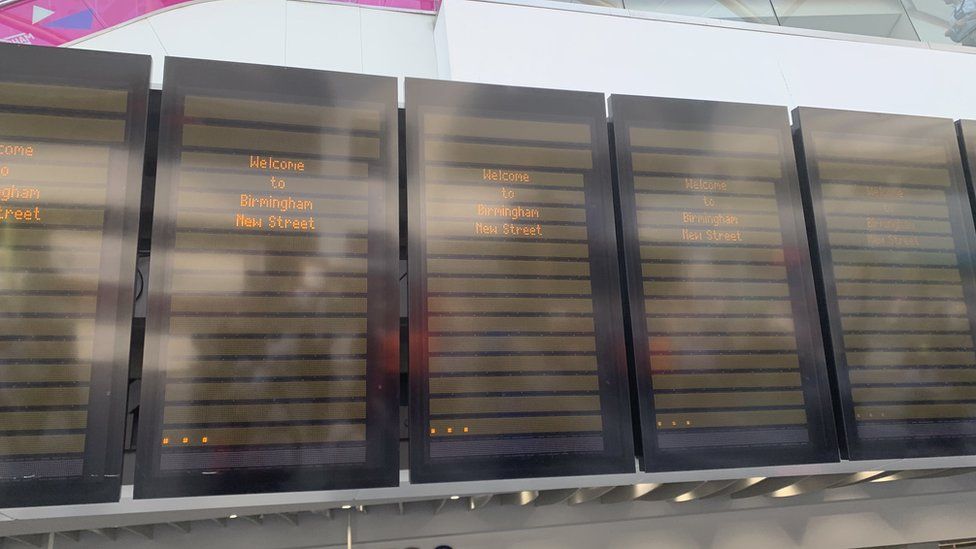 Empty departure boards