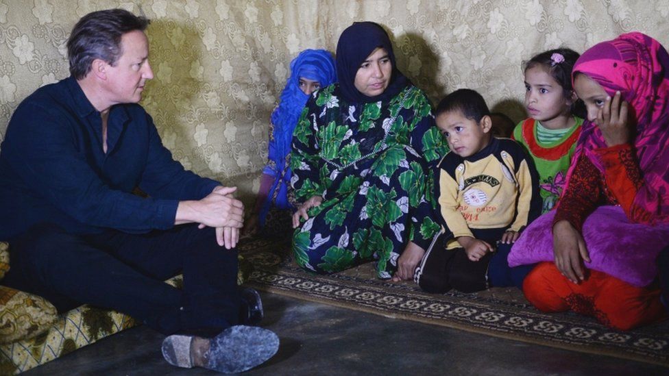David Cameron met Syrian refugees in Lebanon