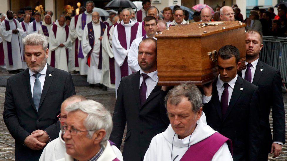 Pallbearers at Father Jacques Hamel's funeral