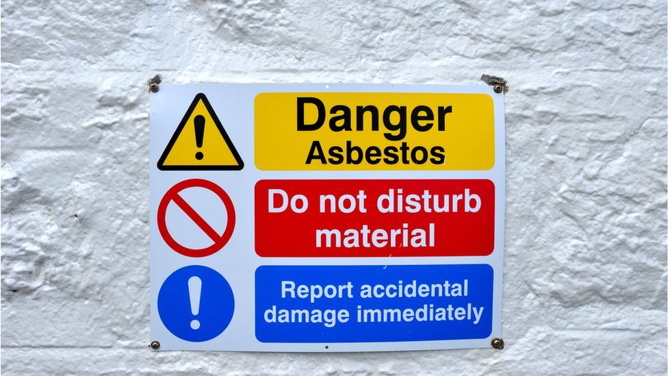 Asbestos warning sign