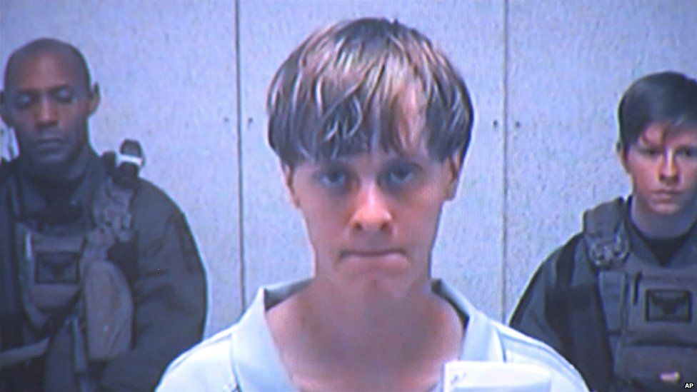 Dylann Roof appears via video link before a judge in Charleston, South Carolina - 19 June 2015