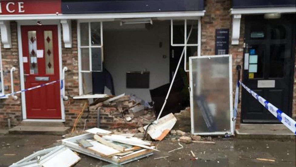 Thieves steal Heslington ATM in digger raid - BBC News