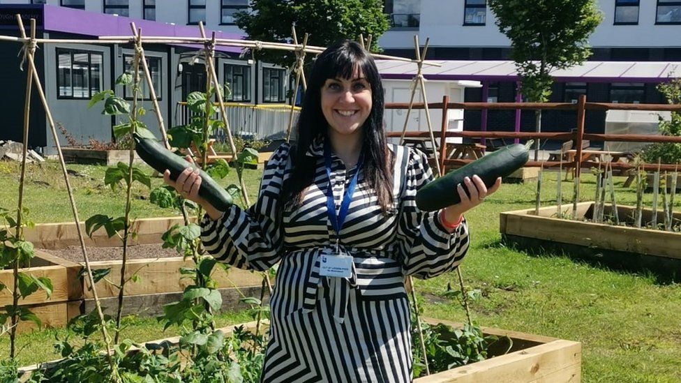 Food studies teacher at Thistley Hough Academy in allotment