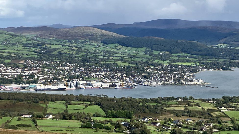 An aerial shot of Warrenpoint