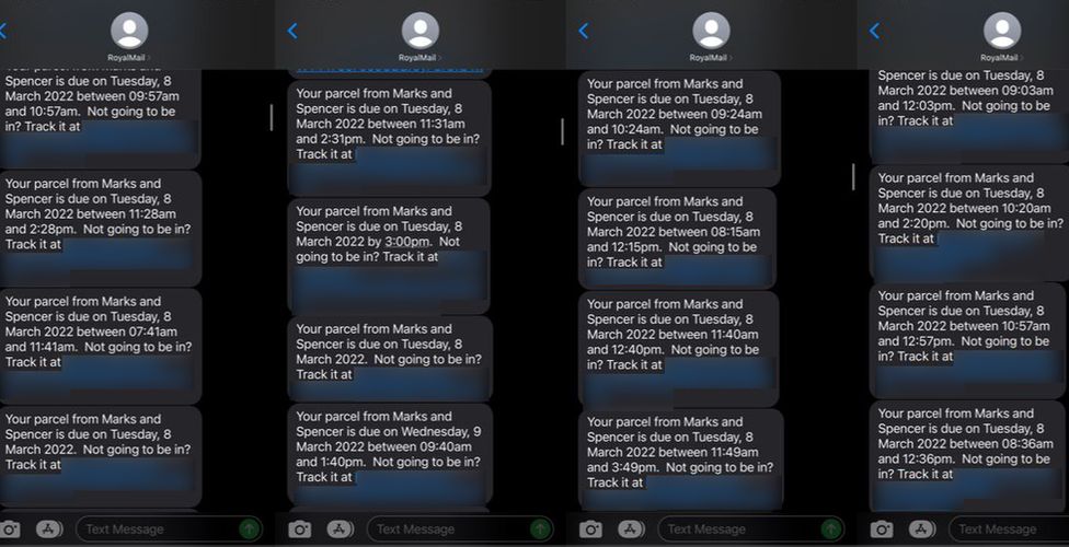 Messages received by Tom