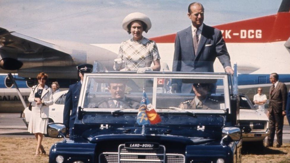 Philip and the Queen in New Zealand in 1977