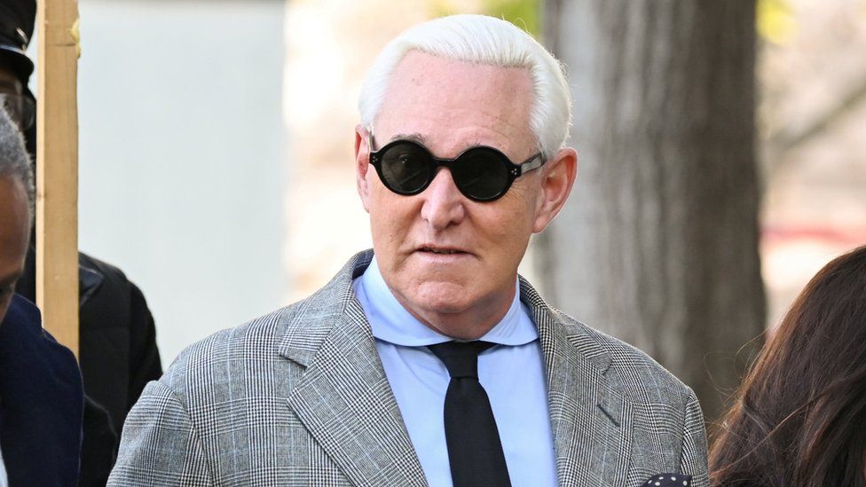 Roger Stone arriving at court for his criminal trial on 14 November