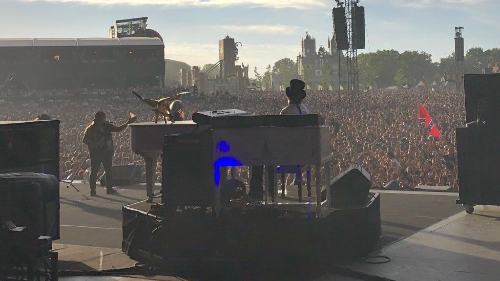 The view for the crew: Live music camera director Tim Brennan shoots Lynyrd Skynyrd at Hellfest 2019 in France