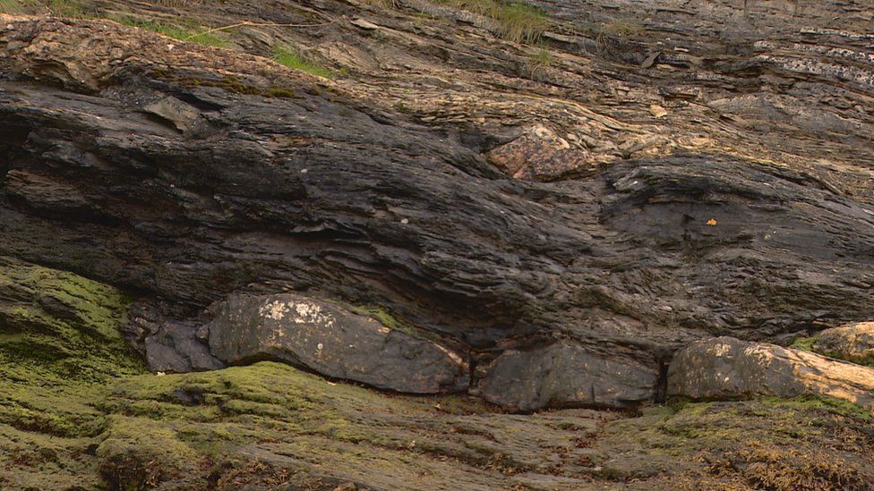 Lothian oil shale seam at South Queensferry