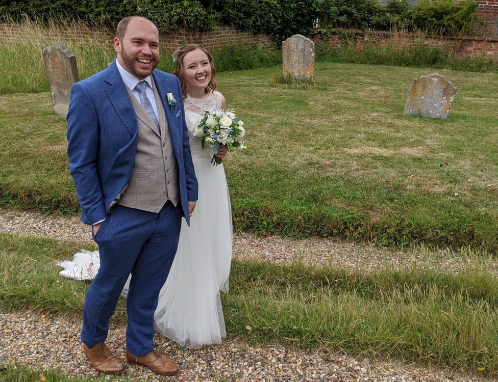 Coronavirus Couple S Joy At Post Lockdown Wedding Bbc News