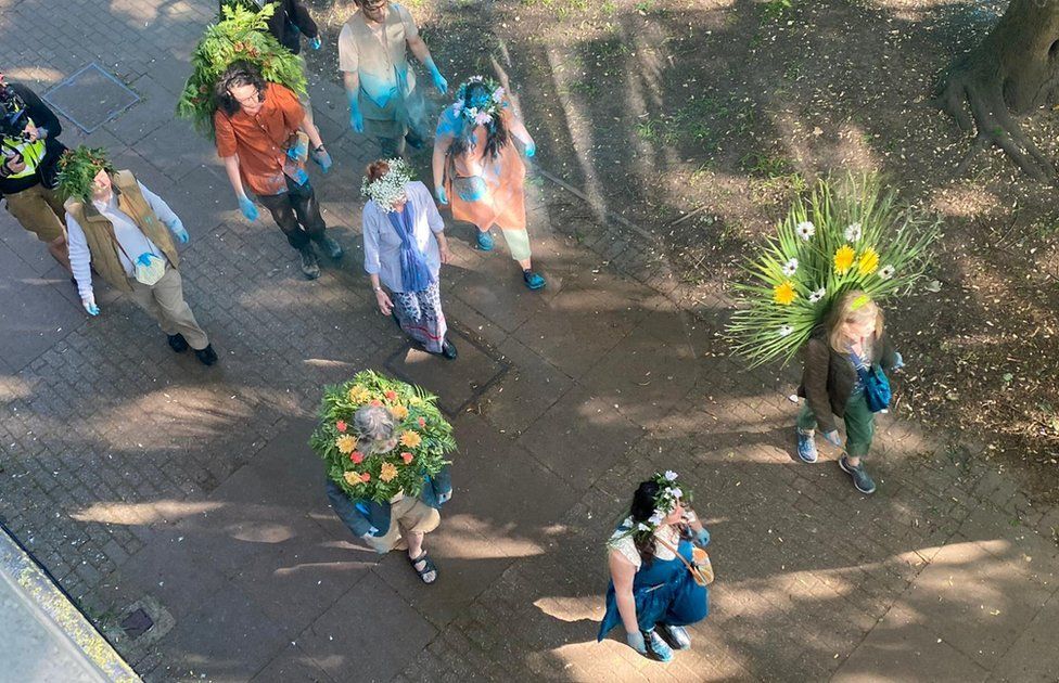 Dancers, including the Coventry Morris Men