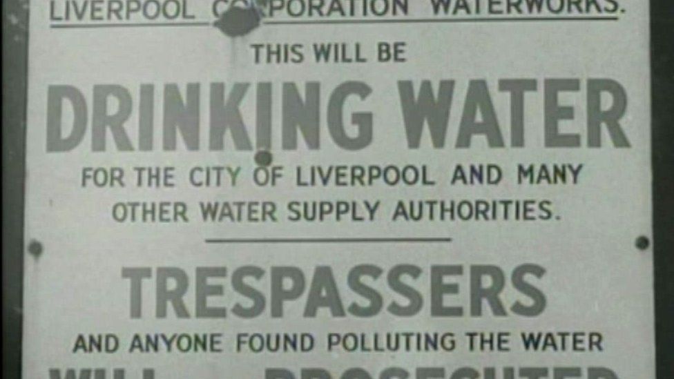1960s notice at site of Tryweryn reservoir