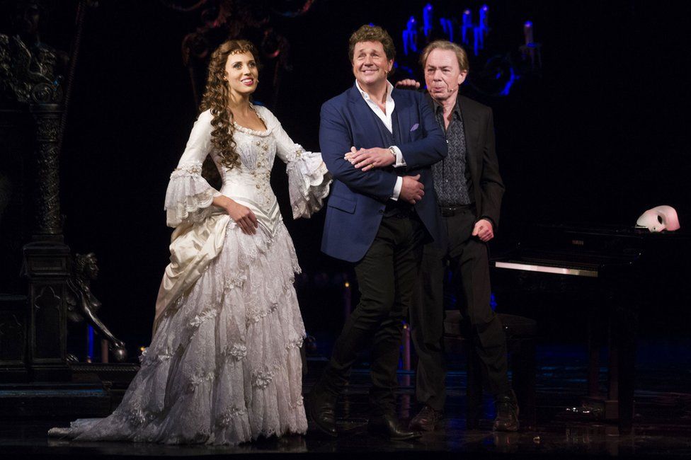 Celinde Schoenmaker and Michael Ball with Andrew Lloyd Webber