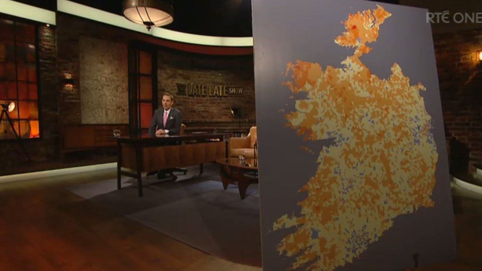 Screenshot of Late Late Show with the map