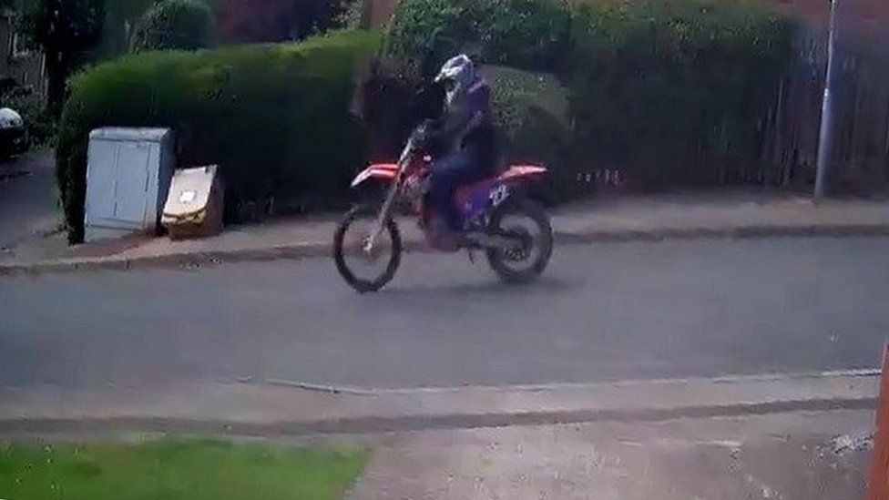 Motorbike rider on CCTV