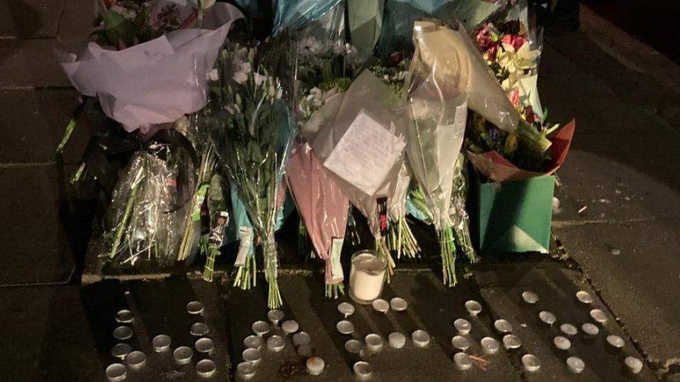 Tributes left at the vigil