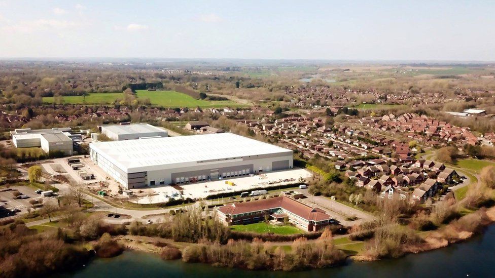 Drone picture of the Blakelands warehouse