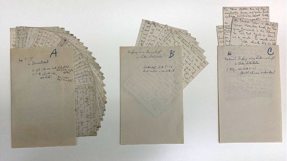 Three manuscript drafts of Wedding Preparations in the Country by Franz Kafka
