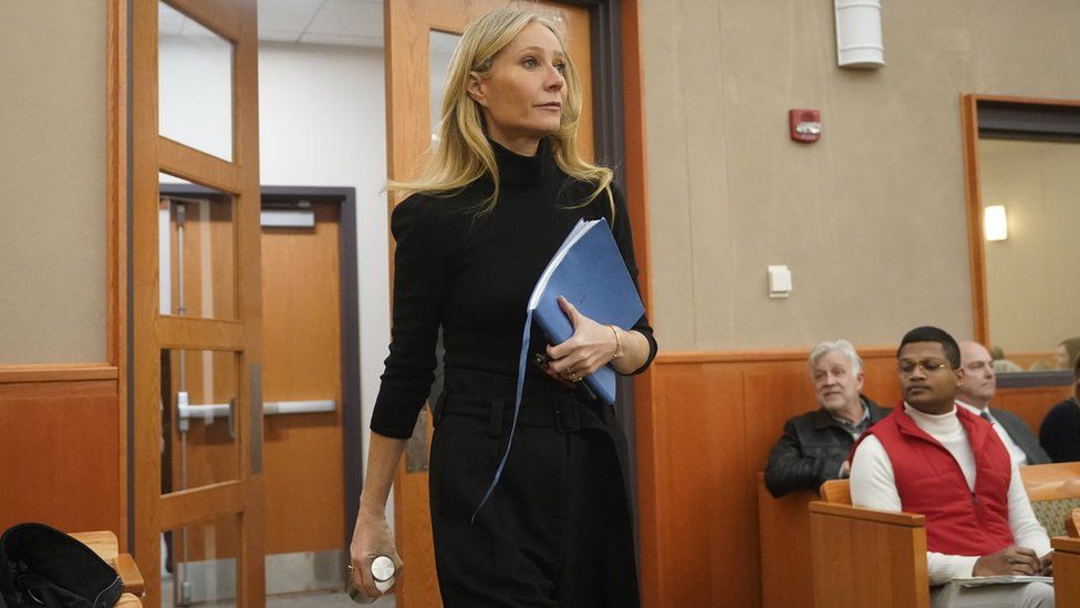 Gwyneth Paltrow enters the courtroom for her trial where she is accused in a lawsuit of crashing into a skier during a 2016 family ski vacation, leaving him with brain damage and four broken ribs in Park City, Utah, USA, 29 March 2023