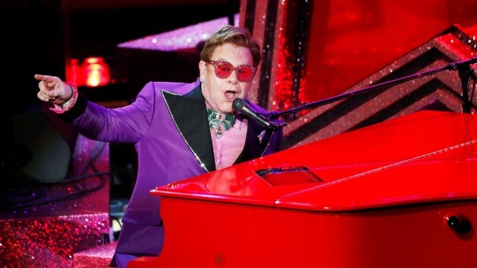 Elton John performs during the Oscars show at the 92nd Academy Awards in Hollywood, Los Angeles