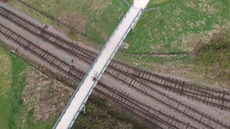 Drone footage of bridge