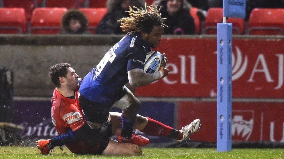 Marland Yarde playing for Sale Sharks