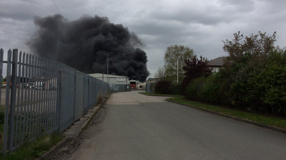 The fire on Deeside Industrial Estate